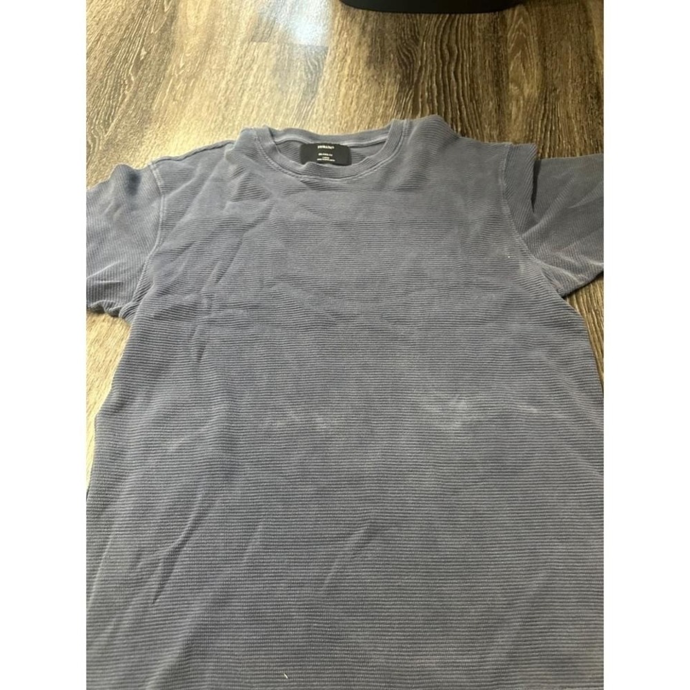 Primark Mens Relaxed Fit Textured Crewneck T Shirt Large Blue